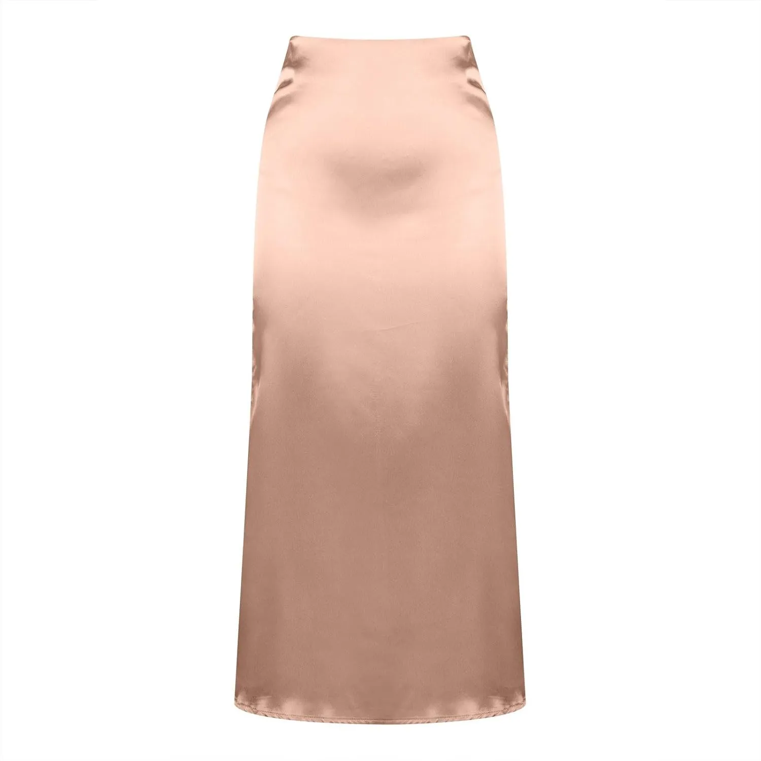 Xiaojmake Satin Skirts for Women Trendy High Waisted Waistband Flared Casual A Line Midi Skirt Zipper Elegant Work Skirts