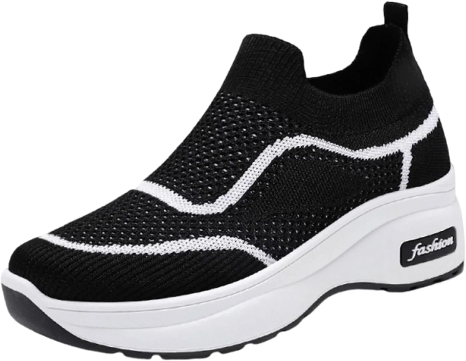 ZSpzx Womens Jogging Tennis Sneakers Slip On Air Cushioned Padded Insole Orthopedic Platform Shoes Walking Sneaker Breathable Mesh Casual Comfy Lightweight Shoe for Gym Travel Daily Wear